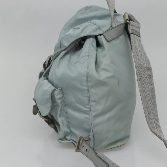 PRADA Backpack Nylon Light Blue Silver - Picture 5 of 13